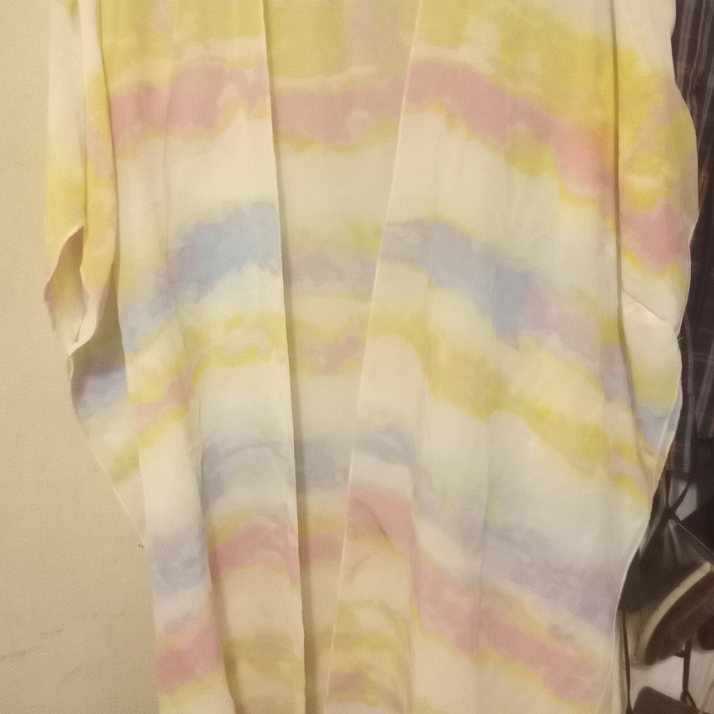 5/$12 Truth Pastel Tie-Dye Kimono With Batwing Sleeves